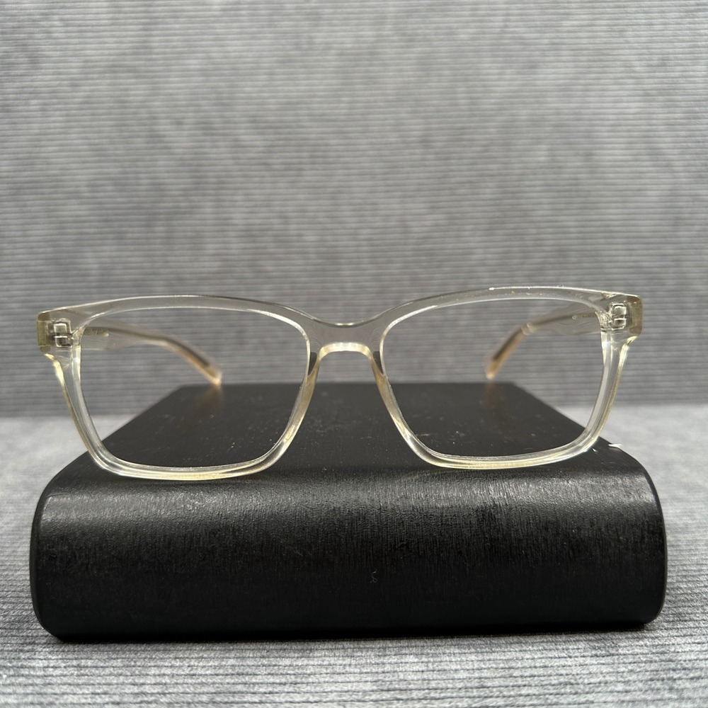 Warby Parker Nash 500 Crystal Clear Square Y2K Eyeglasses Frames 55 Men Women
